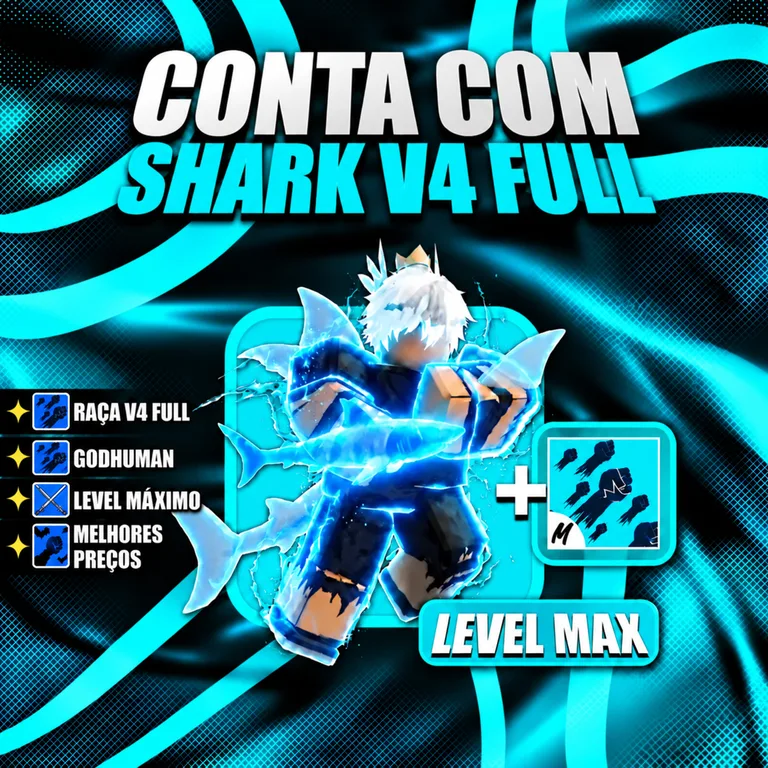 『 🧬 』 SHARK V4 FULL + GODHUMAN + LEVEL MÁX